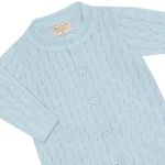Macacão longo em tricot 100% Algodão Trançado Azul - Mini & Co.