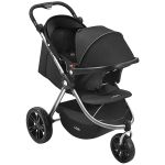 Travel System: Carrinho Sway + Bebê Conforto + Base Isofix Preto (0-15kg) - Litet