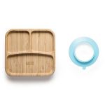 Prato Quadrado com Divisórias e Ventosa Bam N' Boo Azul (6m+) - Fisher Price