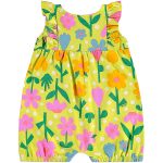 Macacão regata em cotton Floral Verde - Up Baby