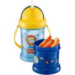 Copo com Porta Snack Playful Azul Summer Sky 300ml (12m+) - Fisher Price