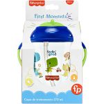 Copo de Treinamento com Canudo First Moments Azul Blueberry Smoothie 270ml (6m+) - Fisher Price