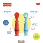 Colheres de Treinamento Fase 1 e 2 com Ventosa Yummy! Vermelho e Azul (6m+) - Fisher Price