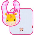 Kit Papinha Babador Anatômico com Fraldinha de Boca atoalhada Girafinha - Fisher Price