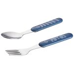 Kit Talheres em Aço Inox Hot & Cold Happy Azul (18m+) - Fisher Price