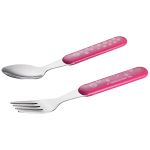 Kit Talheres em Aço Inox Hot & Cold Happy Rosa (18m+) - Fisher Price