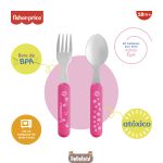Kit Talheres em Aço Inox Hot & Cold Happy Rosa (18m+) - Fisher Price