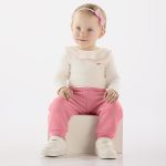 Body Longo c/ golinha em algodão Marfim - Up Baby