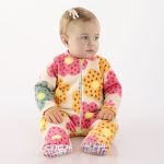 Macacão longo c/ zíper em malha soft thermo UV50+ Flores - Up Baby