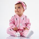 Macacão longo c/ zíper em suedine Cachorrinha Rosa - Up Baby