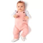 Jardineira c/ Body longo em cotton Love You - TMX