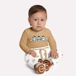 Body longo c/ Calça em cotton Pinguins - Milon