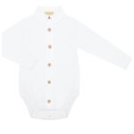 Body longo c/ Colete e Calça Batizado Branco - Milon