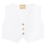 Body longo c/ Colete e Calça Batizado Branco - Milon
