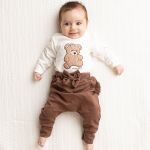 Calça em algodão egípcio Fofy Bear Marrom - Mini & Co.