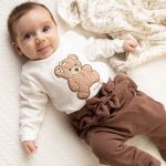Calça em algodão egípcio Fofy Bear Marrom - Mini & Co.