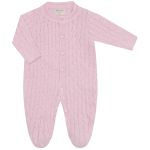 Macacão longo em tricot 100% Algodão Trançado Rosa - Mini & Co.
