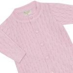 Macacão longo em tricot 100% Algodão Trançado Rosa - Mini & Co.