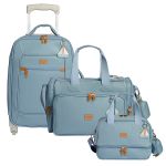 Mala com rodinhas + Bolsa Anne + Bolsa Térmica Vicky Barquinhos Lisa - Masterbag