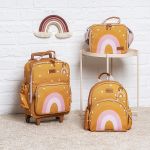 Mochila + Lancheira Térmica + Kit 2 Necessaires + Saquinho Organizador Kids Arco-Íris Boho - Masterbag Kids
