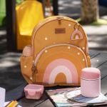 Mochila + Lancheira Térmica + Kit 2 Necessaires + Saquinho Organizador Kids Arco-Íris Boho - Masterbag Kids