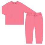 Blusão c/ Calça em moletom Rosa Neon - Up Baby