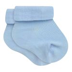 Kit 2 Meias Soquete Recém Nascido Branco Azul - Lupo