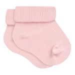 Kit 2 Meias Soquete Recém Nascido Branco Rosa - Lupo