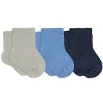 Tripack: 3 Meias Soquete Cinza Azul Marinho - Lupo