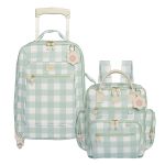 Mala com rodinhas + Mochila Urban Margaridas Menta - Masterbag