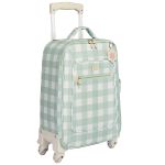 Mala com rodinhas + Bolsa Everyday + Frasqueira Térmica Emy Margaridas Menta - Masterbag