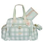 Mala com rodinhas + Bolsa Everyday + Frasqueira Térmica Emy Margaridas Menta - Masterbag