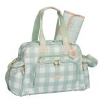 Mala com rodinhas + Bolsa Everyday + Frasqueira Térmica Emy Margaridas Menta - Masterbag