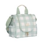 Mala com rodinhas + Bolsa Everyday + Frasqueira Térmica Emy Margaridas Menta - Masterbag