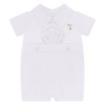 Macacão curto em tricoline Espírito Santo Branco - Roana