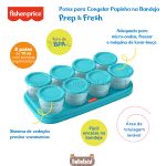 Potes para Congelar Papinha na Bandeja Prep & Fresh 8 unidades Azul - Fisher Price