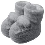 Botinha em tricot Pompom Cinza - Roana