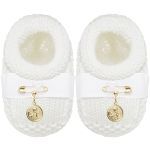 Sapatinho em tricot Medalha Batizado Branco - Roana