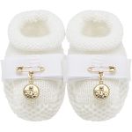 Sapatinho em tricot Medalha Batizado Branco - Roana