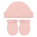 Kit Touca e Luva em algodão egípcio Rosa Antigo - Mini & Co.