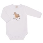 Body longo c/ Calça (Mijão) em algodão egípcio Cavalinhos Xadrez - Mini & Co.