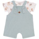 Jardineira c/ Body curto em algodão egípcio Cachorrinhos - Mini & Co.