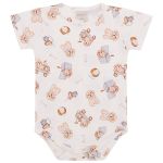 Jardineira c/ Body curto em algodão egípcio Cachorrinhos - Mini & Co.