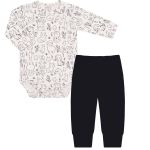 Body longo c/ Calça (Mijão) em algodão egípcio Farm - Mini & Co.