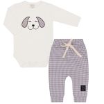 Body longo c/ Calça em algodão egípcio Farm - Mini & Co.