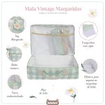 Mala Maternidade Vintage Margaridas Menta - Masterbag