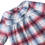 Macacão Romper longo em flanelado Xadrez Rosa - Tilly Baby
