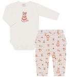 Body longo c/ Calça (Mijão) em algodão egípcio Hamster - Mini & Co.