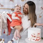 Body longo c/ Vestido em algodão egípcio Hamster - Mini & Co.