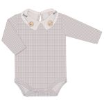 Body longo golinha c/ Calça (Mijão) em algodão egípcio Cachorrinhos - Mini & Co.